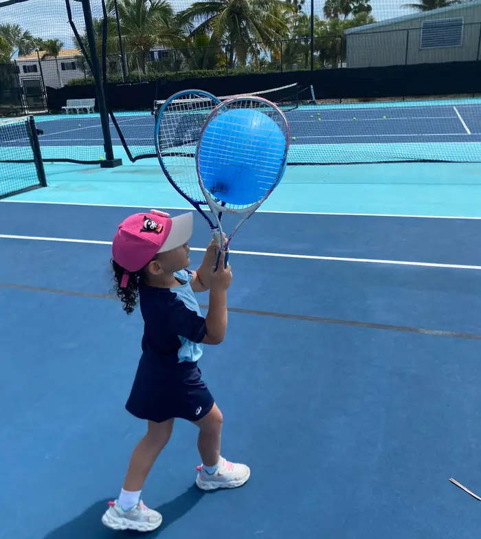Young player learning with a large soft training ball